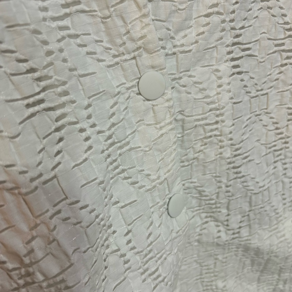 Catherine Malandrino White Textured Bomber Jacket - Picture 3 of 5